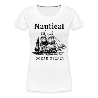 Frauen Premium T-Shirt - Nautical Ocean Spirit - weiß