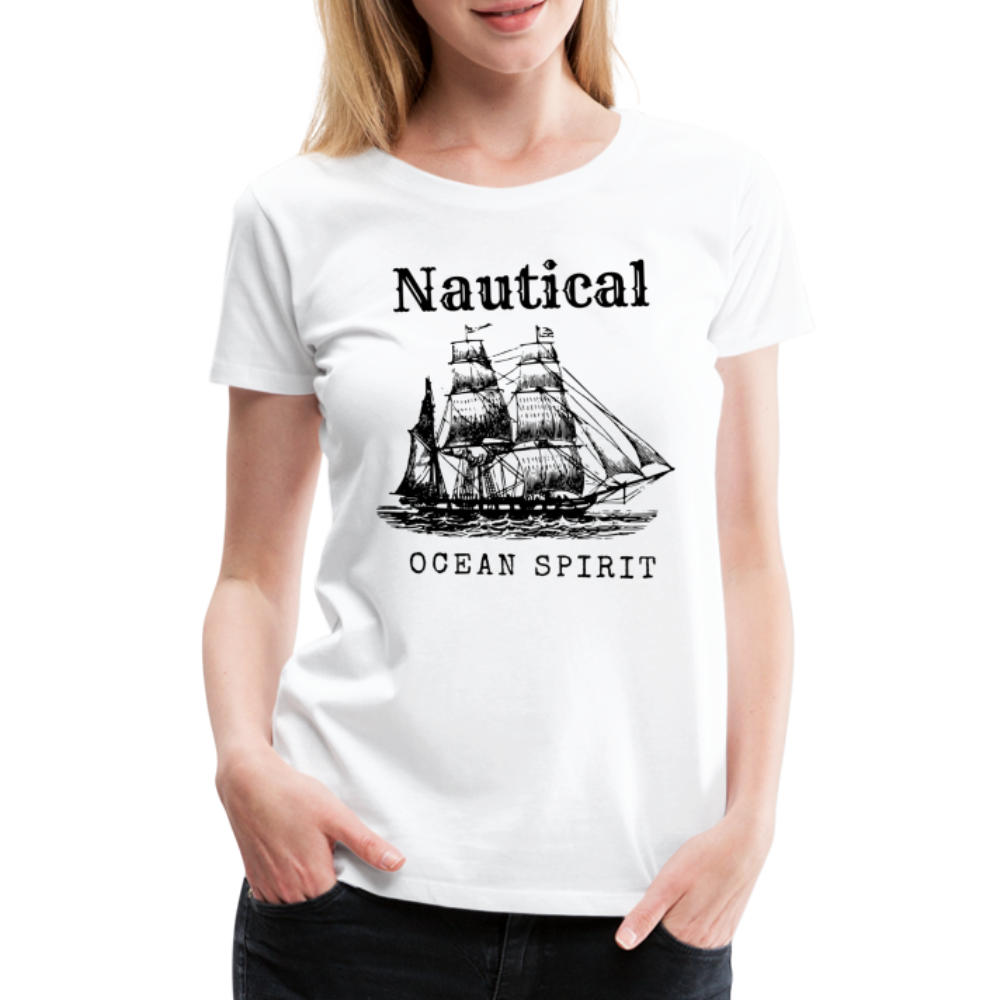 Frauen Premium T-Shirt - Nautical Ocean Spirit - weiß