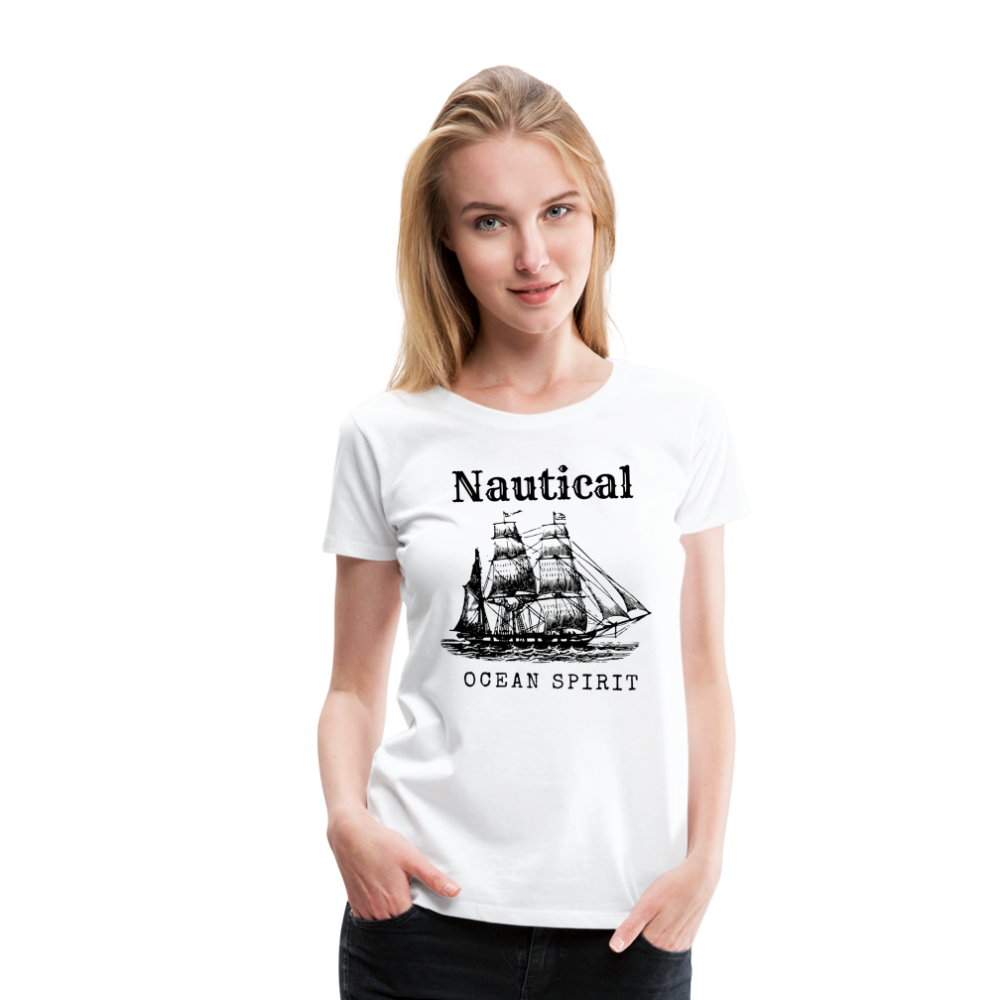 Frauen Premium T-Shirt - Nautical Ocean Spirit - weiß