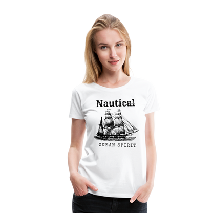 Frauen Premium T-Shirt - Nautical Ocean Spirit - weiß