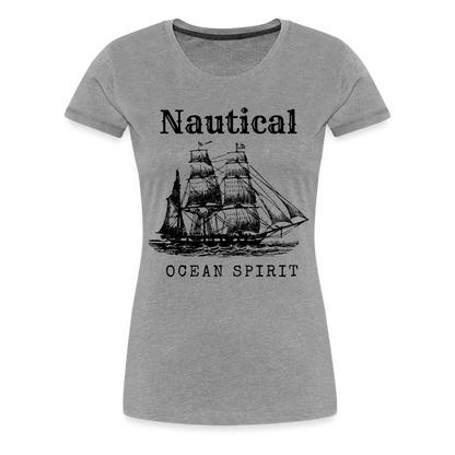 Frauen Premium T-Shirt - Nautical Ocean Spirit - Grau meliert