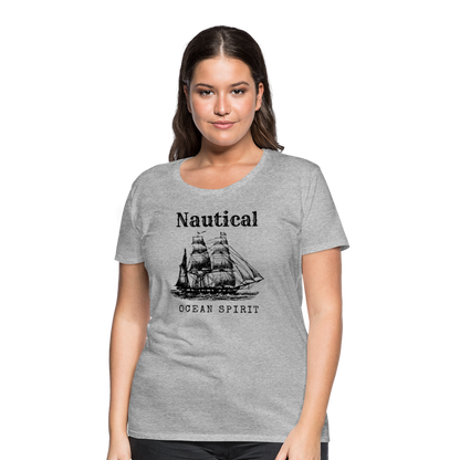 Frauen Premium T-Shirt - Nautical Ocean Spirit - Grau meliert