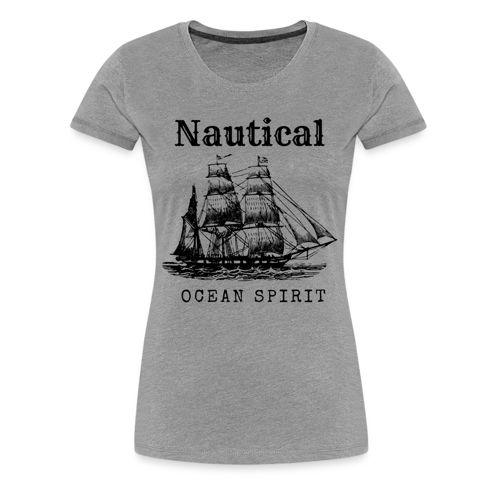 Frauen Premium T-Shirt - Nautical Ocean Spirit - Grau meliert