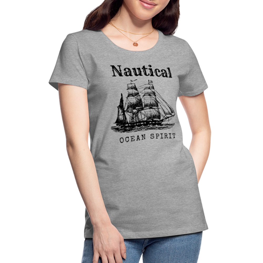 Frauen Premium T-Shirt - Nautical Ocean Spirit - Grau meliert