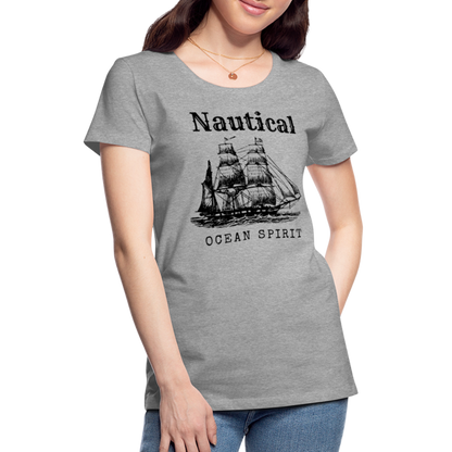 Frauen Premium T-Shirt - Nautical Ocean Spirit - Grau meliert