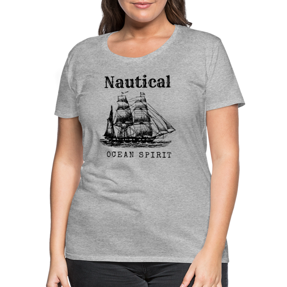 Frauen Premium T-Shirt - Nautical Ocean Spirit - Grau meliert