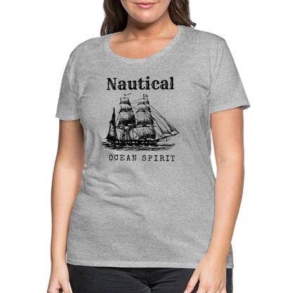 Frauen Premium T-Shirt - Nautical Ocean Spirit - Grau meliert