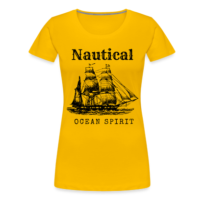 Frauen Premium T-Shirt - Nautical Ocean Spirit - Sonnengelb