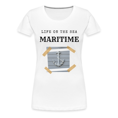 Frauen Premium T-Shirt - Life on the SEA Maritime - weiß