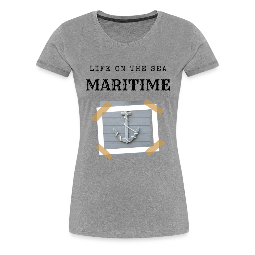 Frauen Premium T-Shirt - Life on the SEA Maritime - Grau meliert