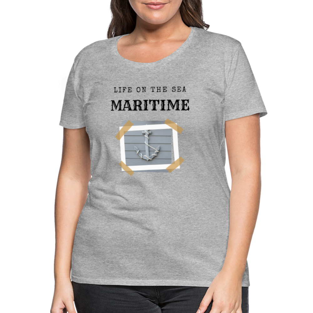 Frauen Premium T-Shirt - Life on the SEA Maritime - Grau meliert