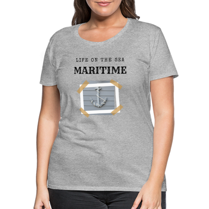 Frauen Premium T-Shirt - Life on the SEA Maritime - Grau meliert