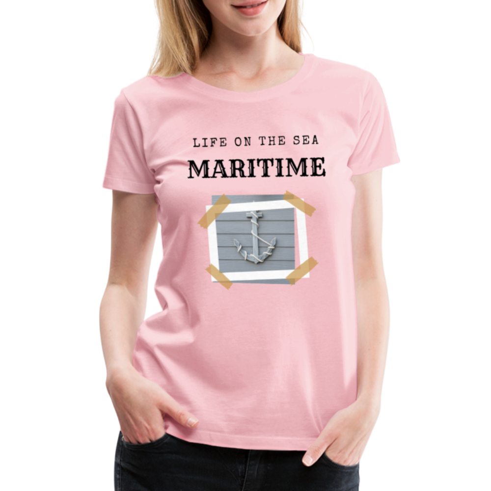 Frauen Premium T-Shirt - Life on the SEA Maritime - Hellrosa