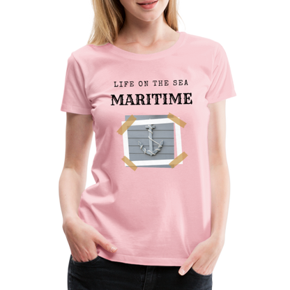 Frauen Premium T-Shirt - Life on the SEA Maritime - Hellrosa