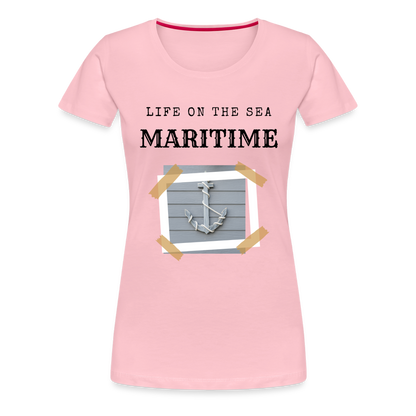 Frauen Premium T-Shirt - Life on the SEA Maritime - Hellrosa