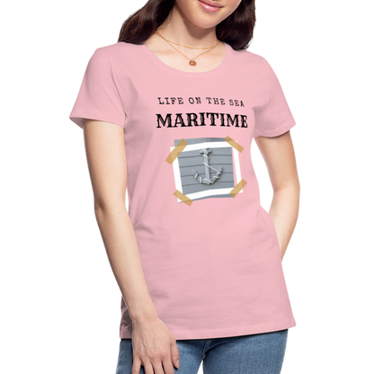 Frauen Premium T-Shirt - Life on the SEA Maritime - Hellrosa