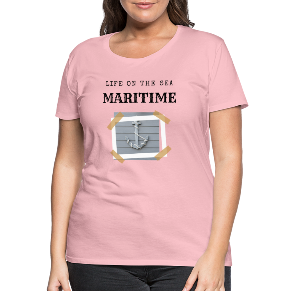 Frauen Premium T-Shirt - Life on the SEA Maritime - Hellrosa