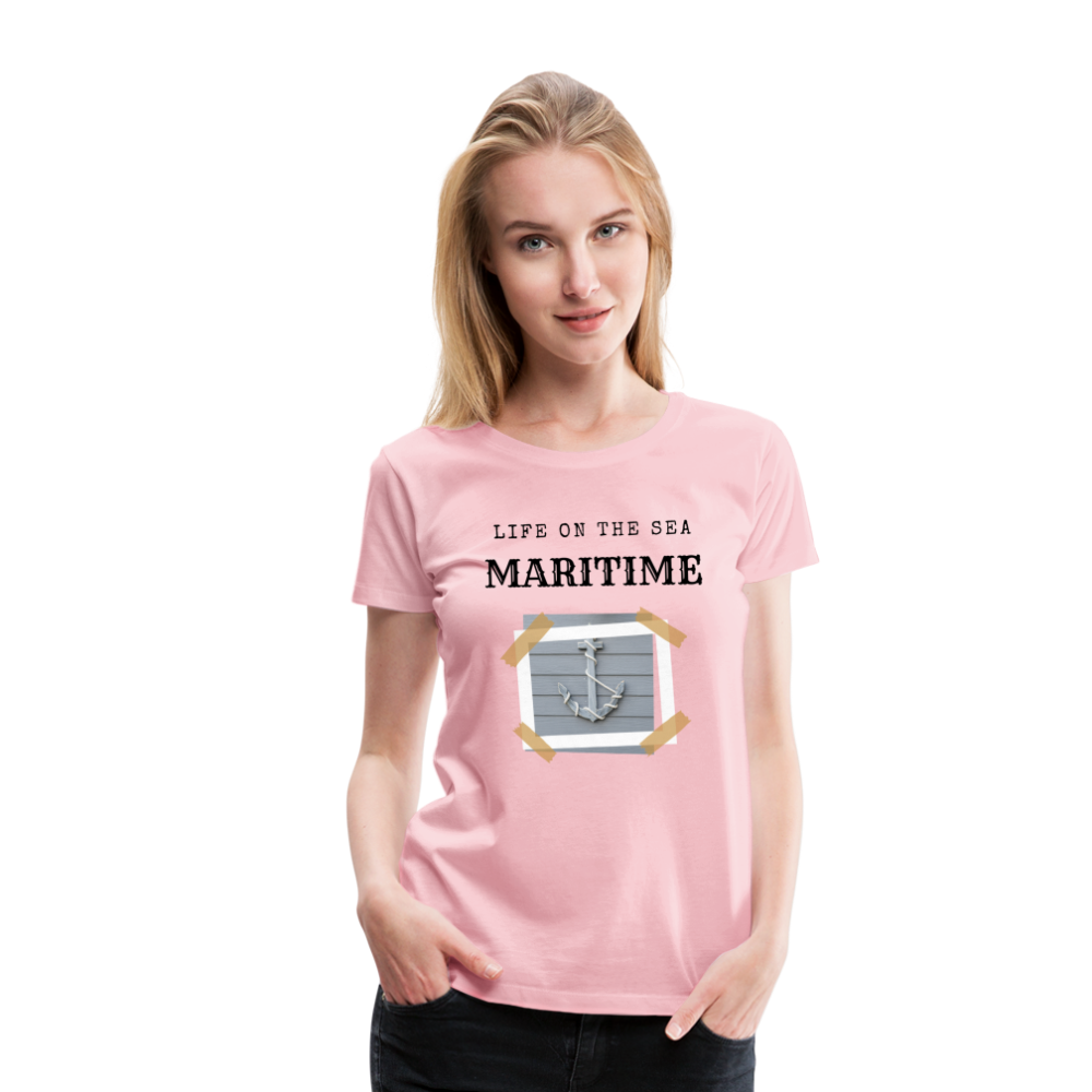 Frauen Premium T-Shirt - Life on the SEA Maritime - Hellrosa