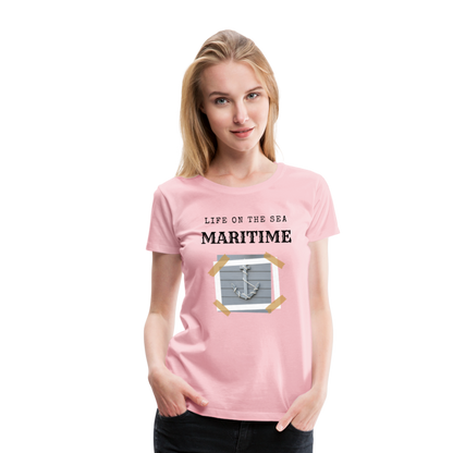 Frauen Premium T-Shirt - Life on the SEA Maritime - Hellrosa