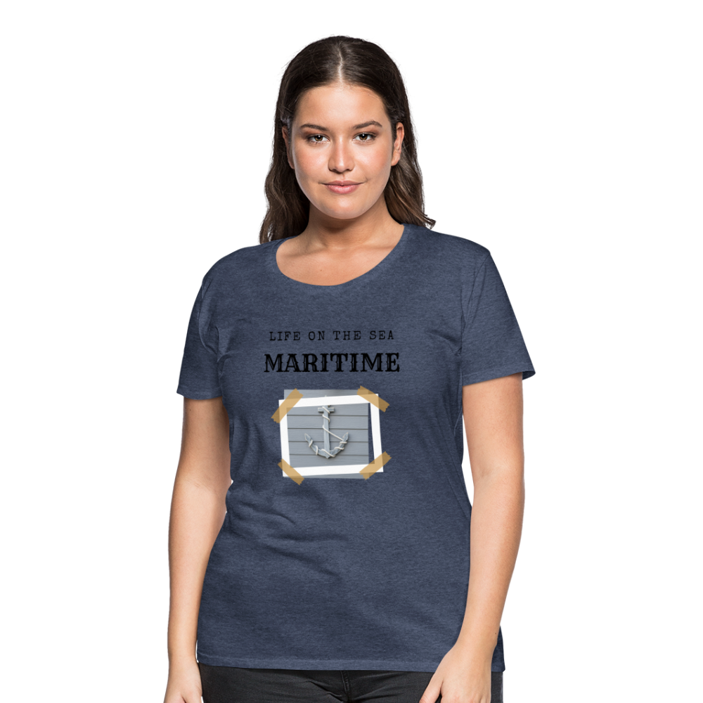 Frauen Premium T-Shirt - Life on the SEA Maritime - Blau meliert