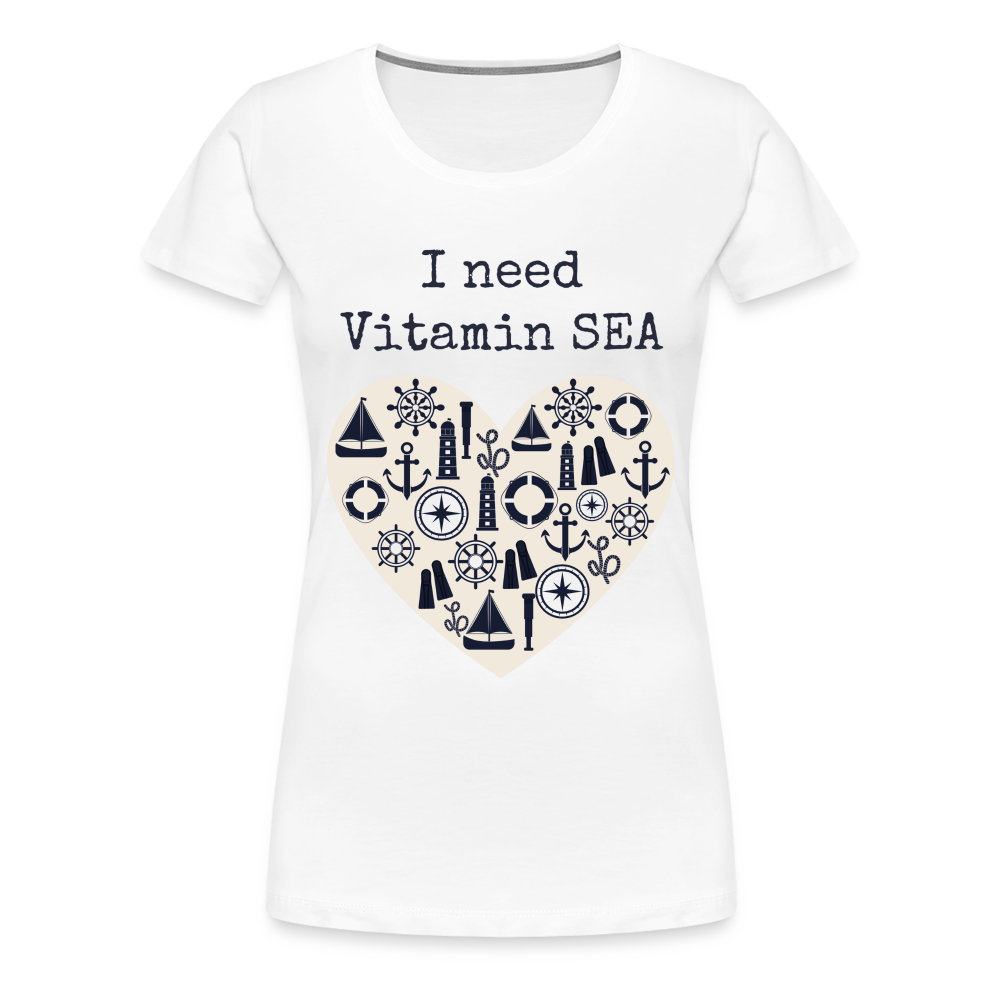 Frauen Premium T-Shirt - I need Vitamin SEA - weiß