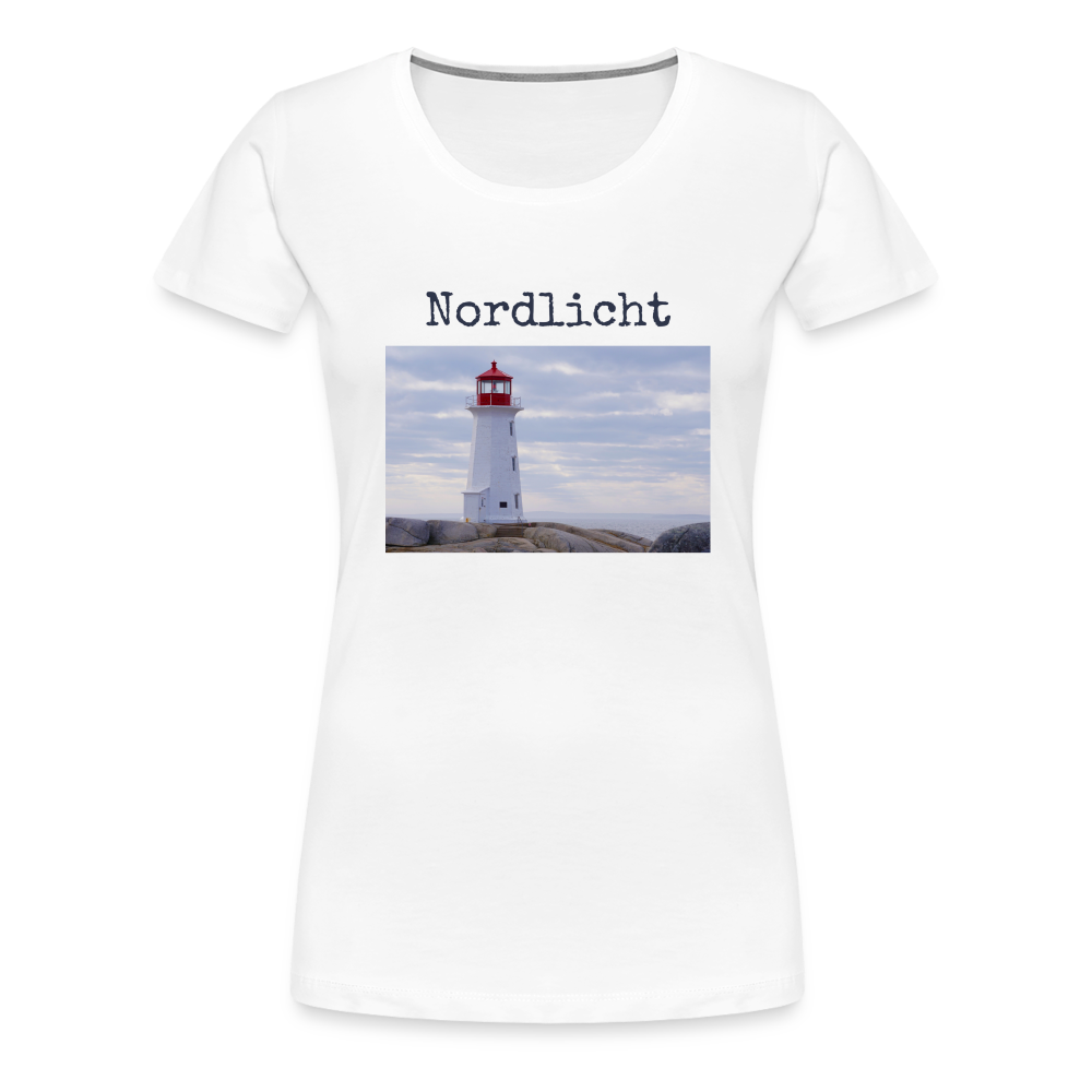 Frauen Premium T-Shirt - Nordlicht Leuchtturm - weiß