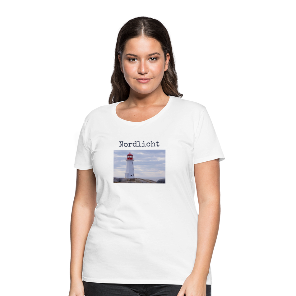 Frauen Premium T-Shirt - Nordlicht Leuchtturm - weiß