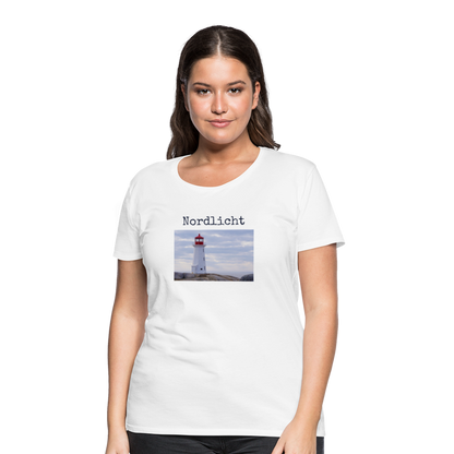 Frauen Premium T-Shirt - Nordlicht Leuchtturm - weiß