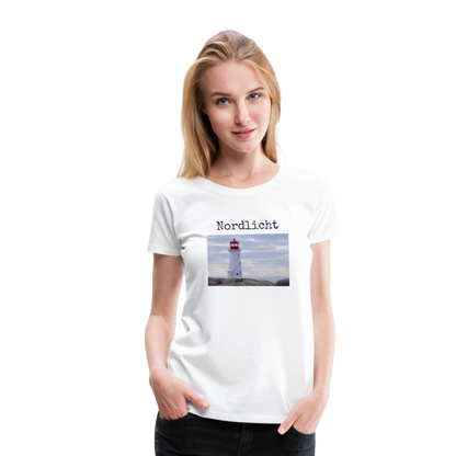 Frauen Premium T-Shirt - Nordlicht Leuchtturm - weiß