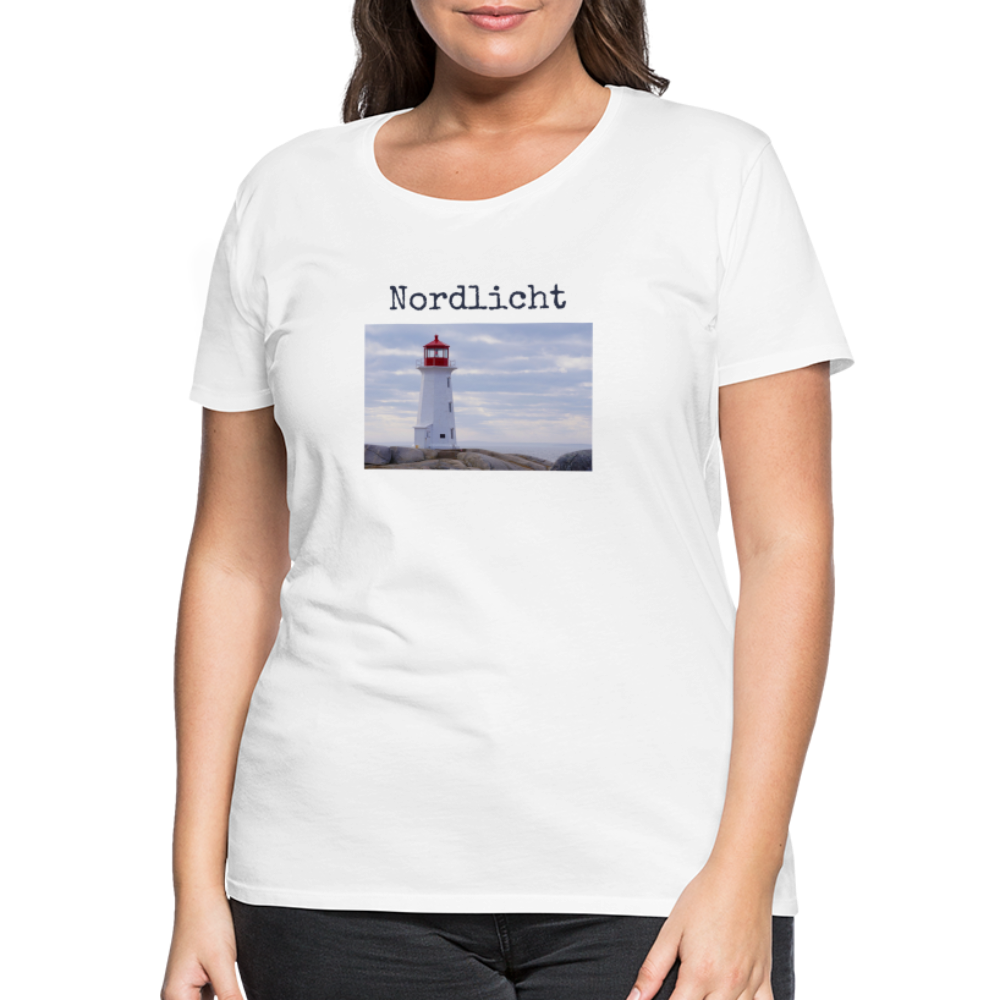 Frauen Premium T-Shirt - Nordlicht Leuchtturm - weiß