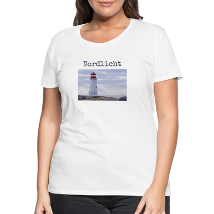 Frauen Premium T-Shirt - Nordlicht Leuchtturm - weiß