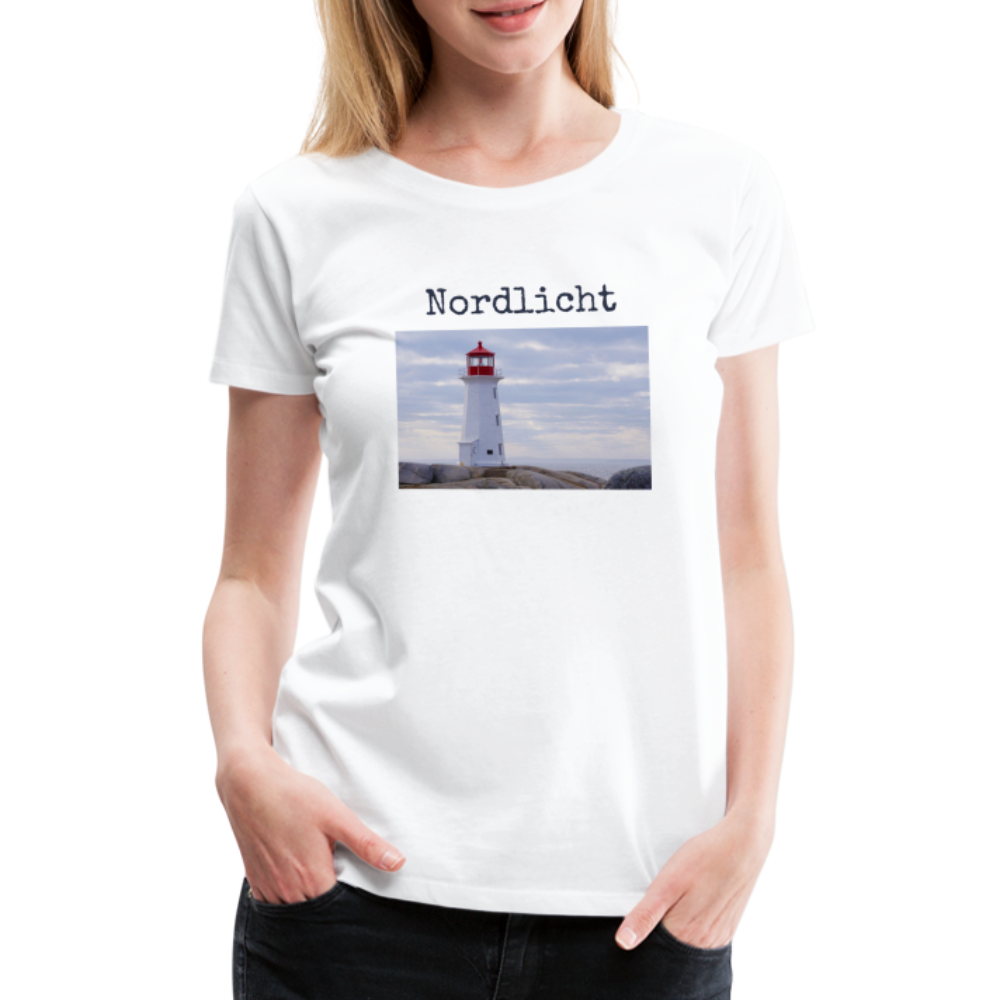 Frauen Premium T-Shirt - Nordlicht Leuchtturm - weiß