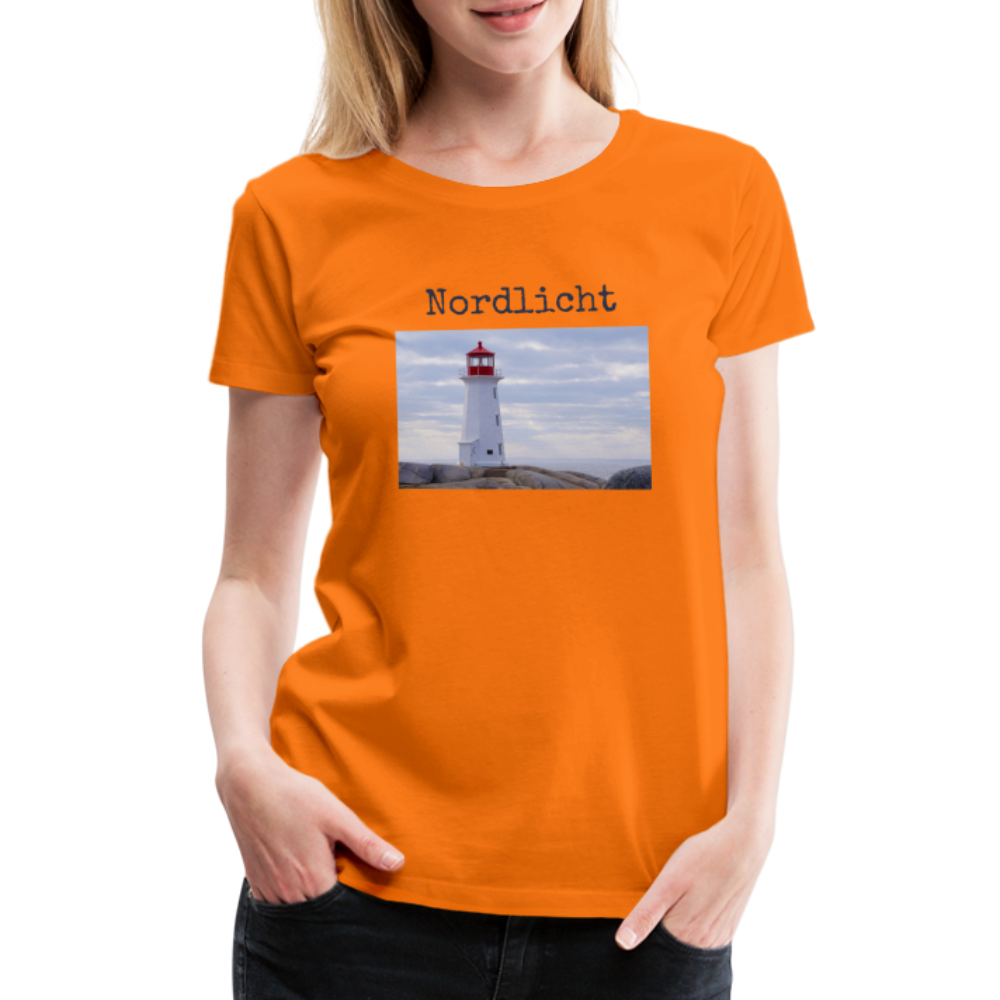 Frauen Premium T-Shirt - Nordlicht Leuchtturm - Orange