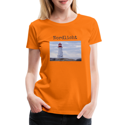 Frauen Premium T-Shirt - Nordlicht Leuchtturm - Orange