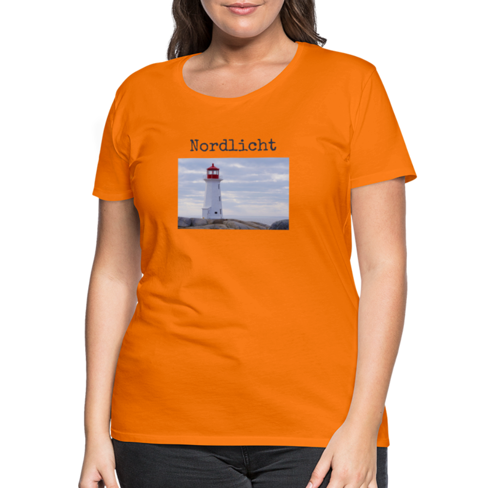 Frauen Premium T-Shirt - Nordlicht Leuchtturm - Orange