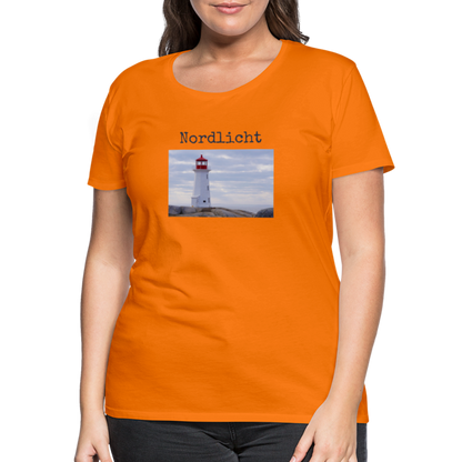 Frauen Premium T-Shirt - Nordlicht Leuchtturm - Orange