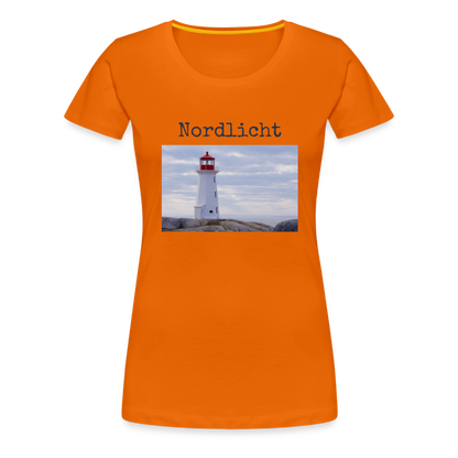 Frauen Premium T-Shirt - Nordlicht Leuchtturm - Orange