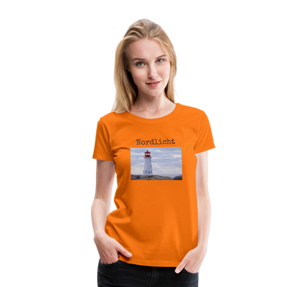 Frauen Premium T-Shirt - Nordlicht Leuchtturm - Orange