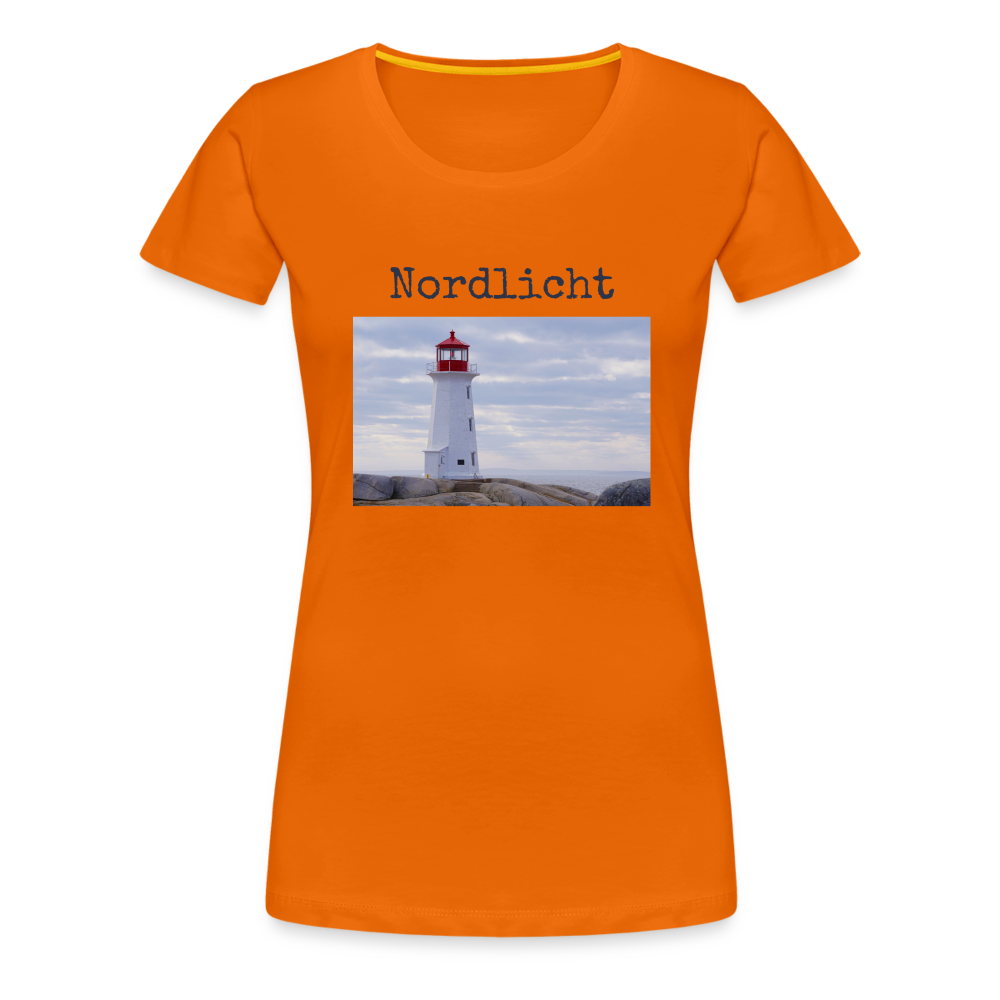 Frauen Premium T-Shirt - Nordlicht Leuchtturm - Orange