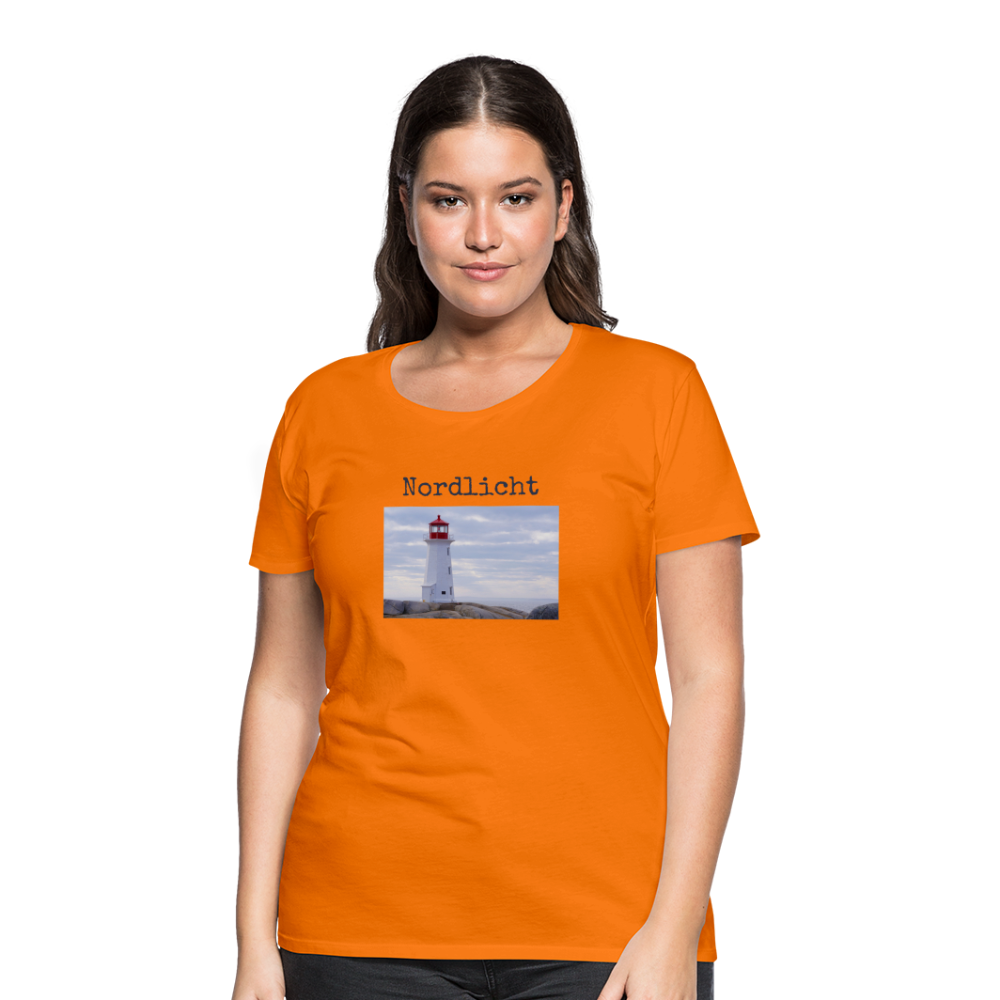 Frauen Premium T-Shirt - Nordlicht Leuchtturm - Orange