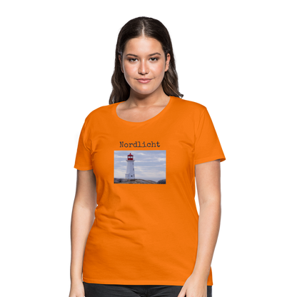 Frauen Premium T-Shirt - Nordlicht Leuchtturm - Orange