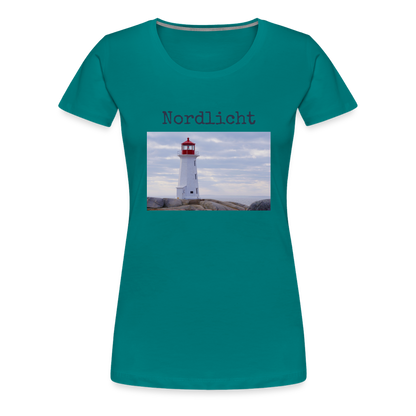 Frauen Premium T-Shirt - Nordlicht Leuchtturm - Divablau