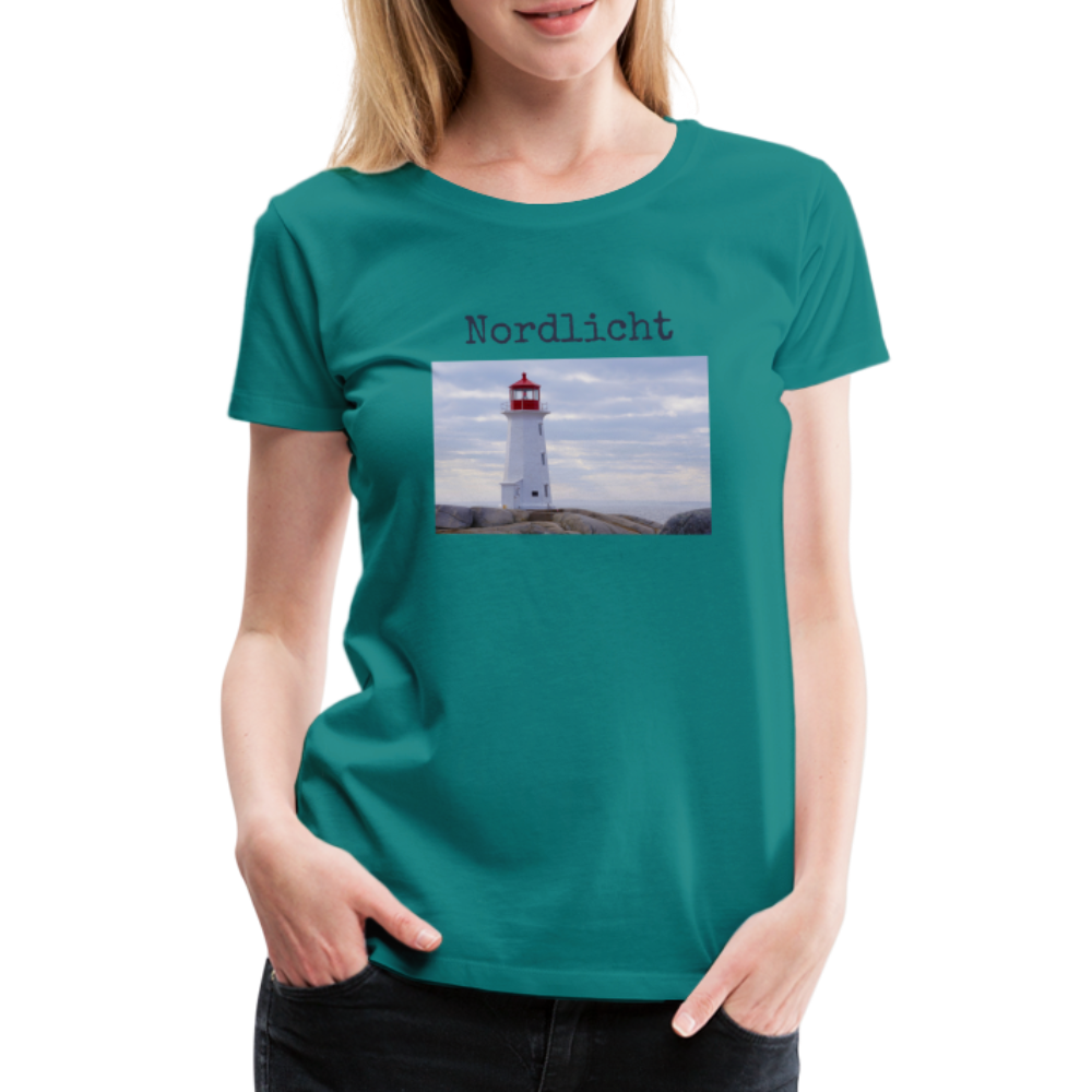 Frauen Premium T-Shirt - Nordlicht Leuchtturm - Divablau