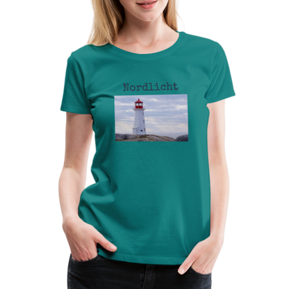 Frauen Premium T-Shirt - Nordlicht Leuchtturm - Divablau