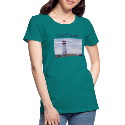 Frauen Premium T-Shirt - Nordlicht Leuchtturm - Divablau