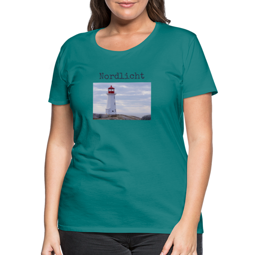 Frauen Premium T-Shirt - Nordlicht Leuchtturm - Divablau