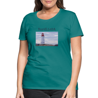 Frauen Premium T-Shirt - Nordlicht Leuchtturm - Divablau