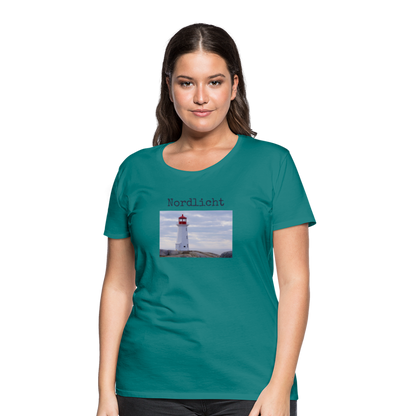 Frauen Premium T-Shirt - Nordlicht Leuchtturm - Divablau