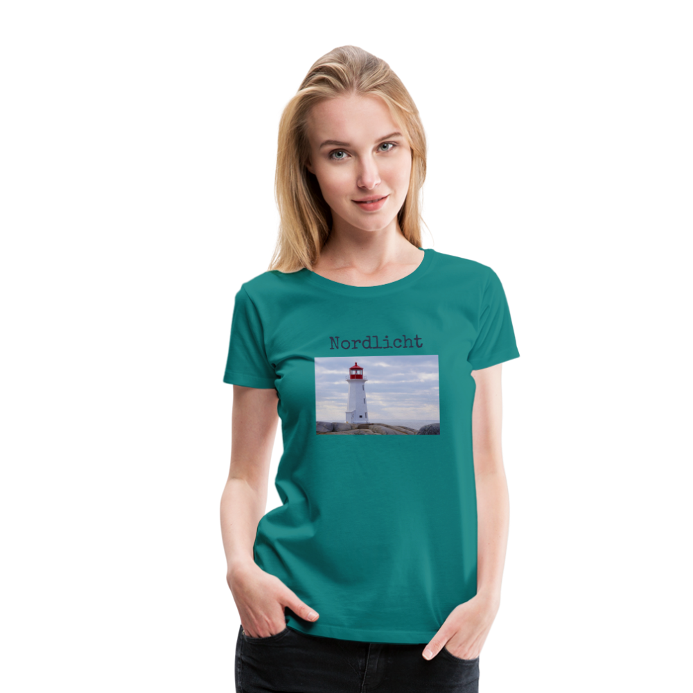 Frauen Premium T-Shirt - Nordlicht Leuchtturm - Divablau