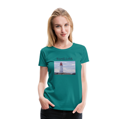 Frauen Premium T-Shirt - Nordlicht Leuchtturm - Divablau